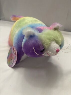 Pillow Pets Peewees Cosmic Kitty Rainbow Cat Plush NWT 2024